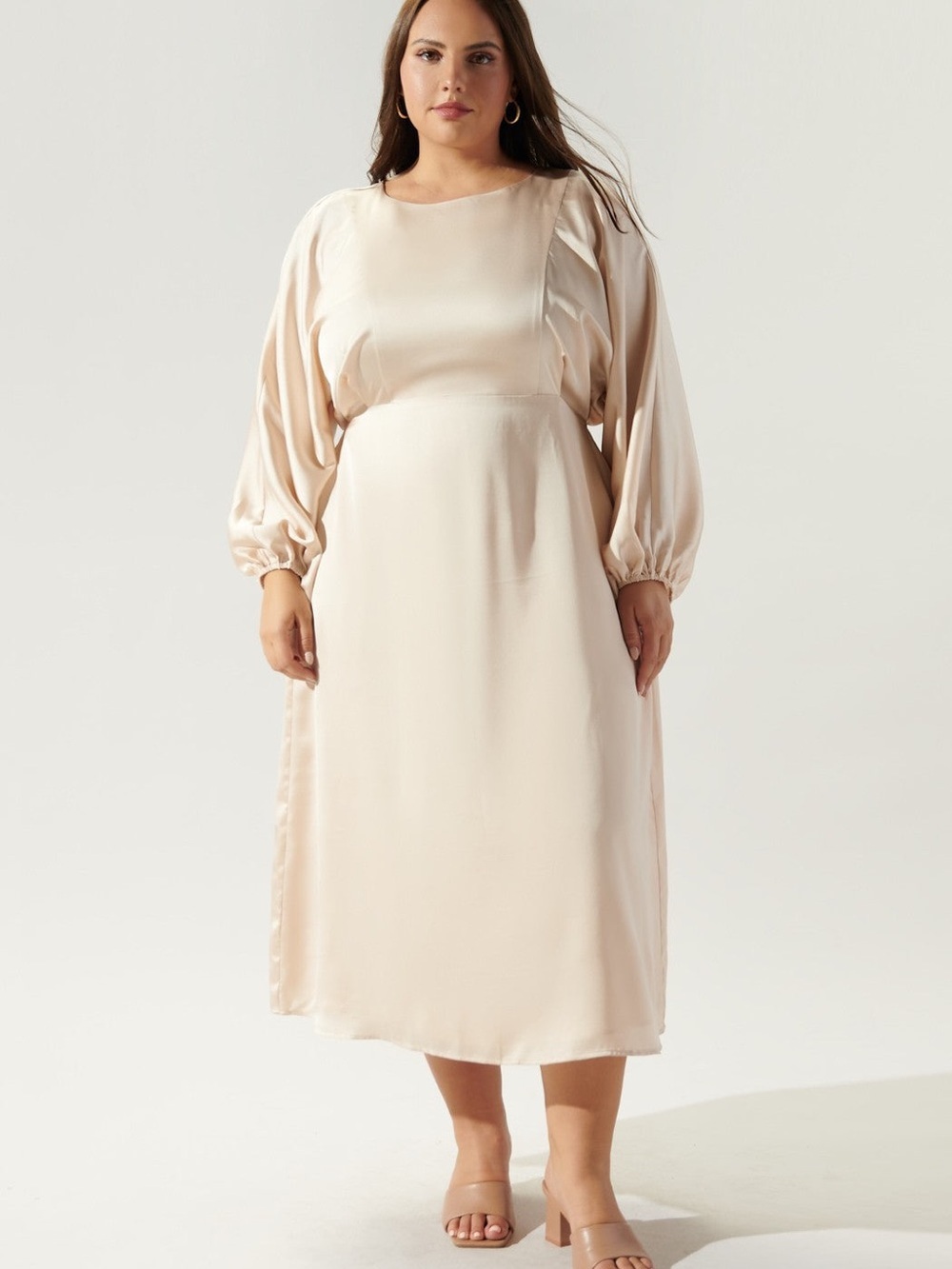 SUGAR LIPS/ Chateau Satin Dolman Sleeve Midi Dress Curve/ 2x/ NWT $89